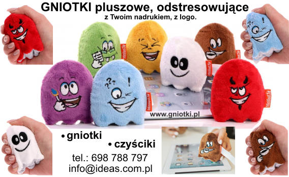 gniotki czyściki reklamowe z logo z nadrukiem